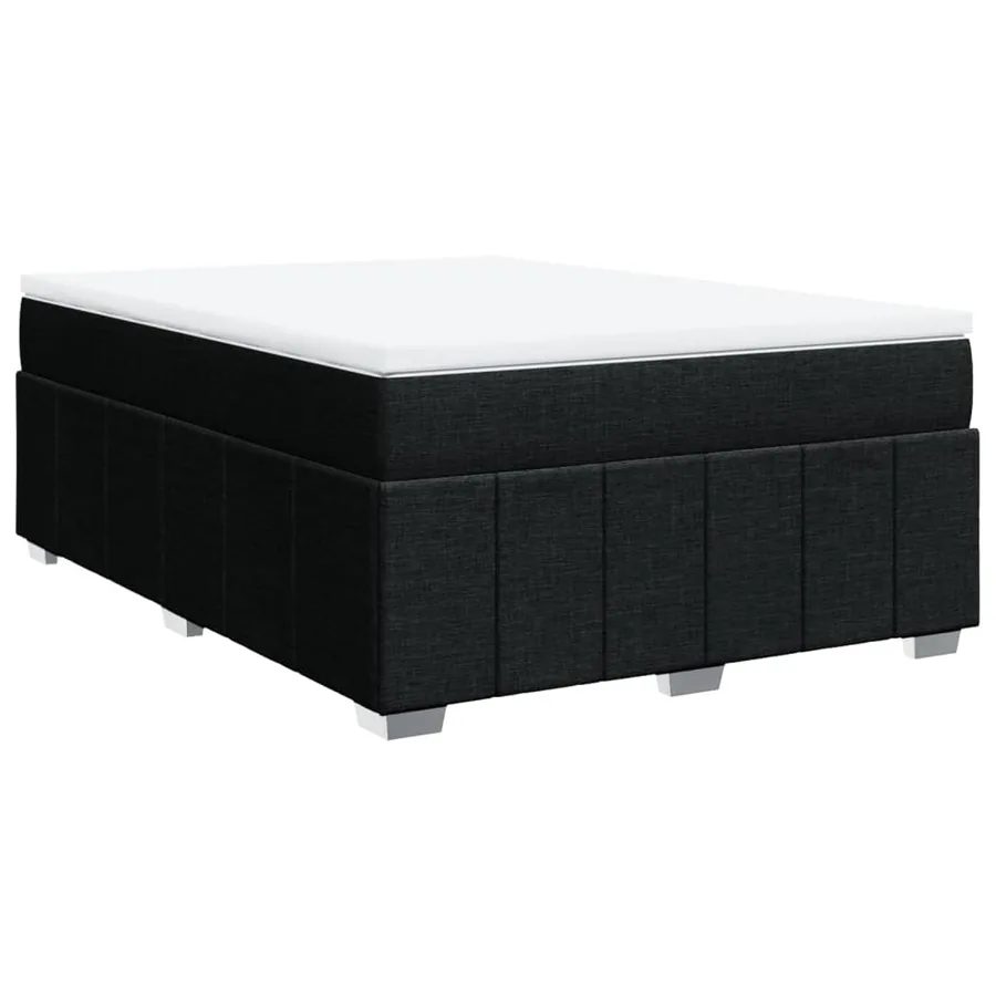 Sommier à lattes de lit avec matelas Noir 140x190 cm Tissu - 2