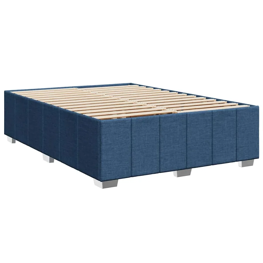 Sommier à lattes de lit avec matelas Bleu 140x190 cm Tissu - 9