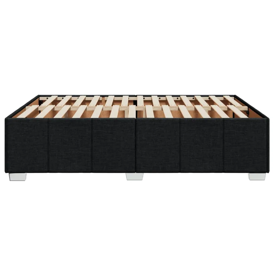 Cadre de lit sans matelas noir 140x190 cm tissu - 5
