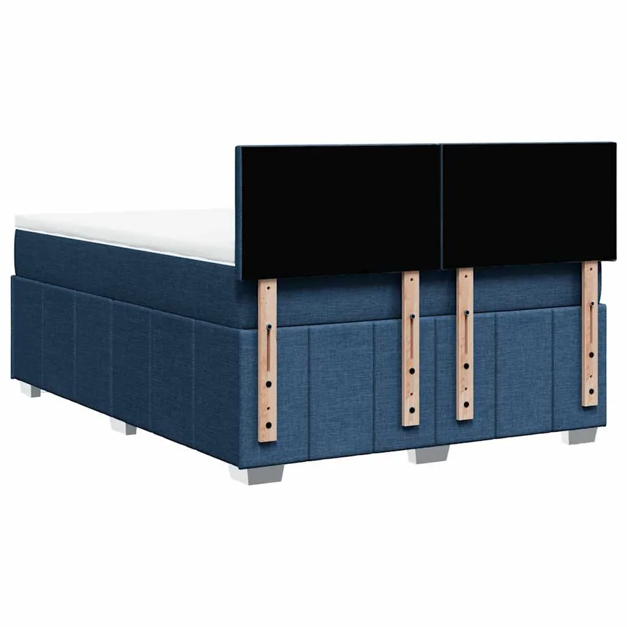 Sommier à lattes de lit avec matelas Bleu 140x190 cm Tissu - 8