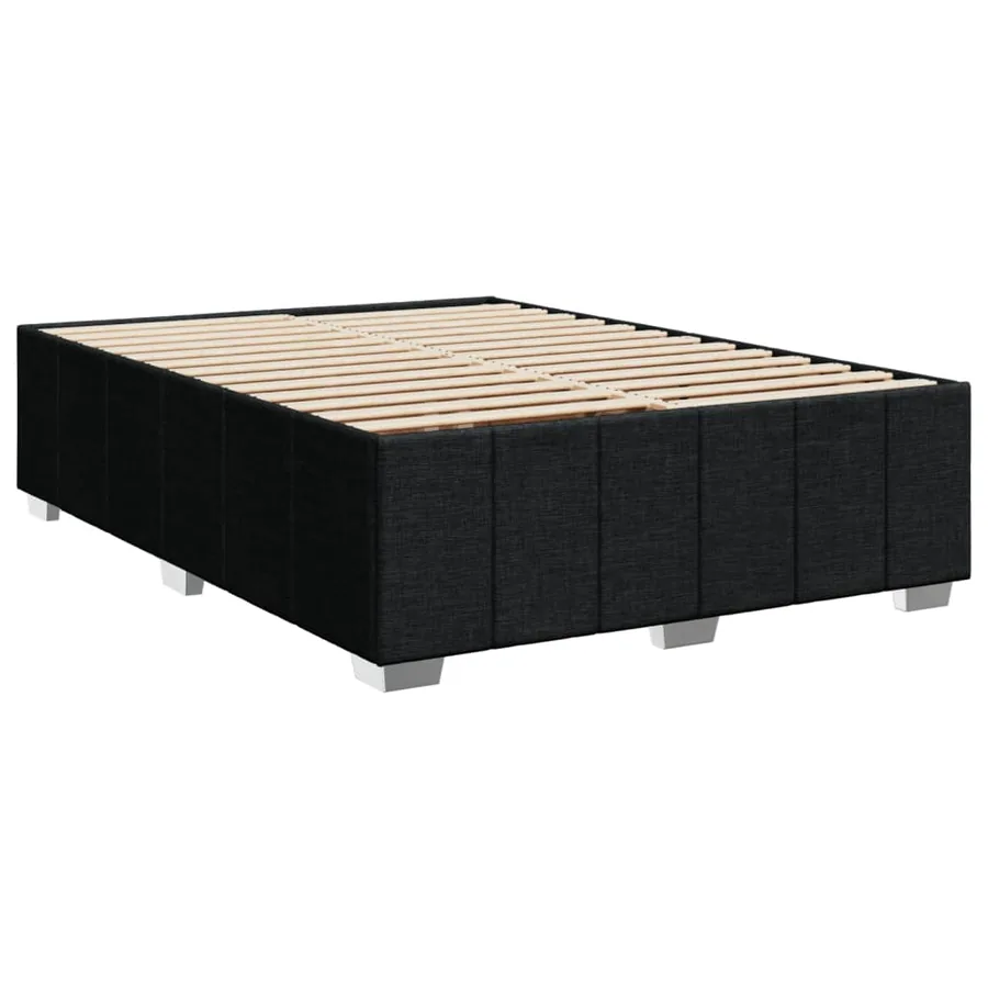 Cadre de lit sans matelas noir 140x200 cm tissu - 3