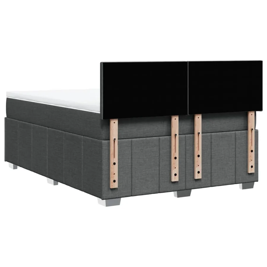 Sommier à lattes de lit avec matelas Gris foncé 140x190cm Tissu - 8