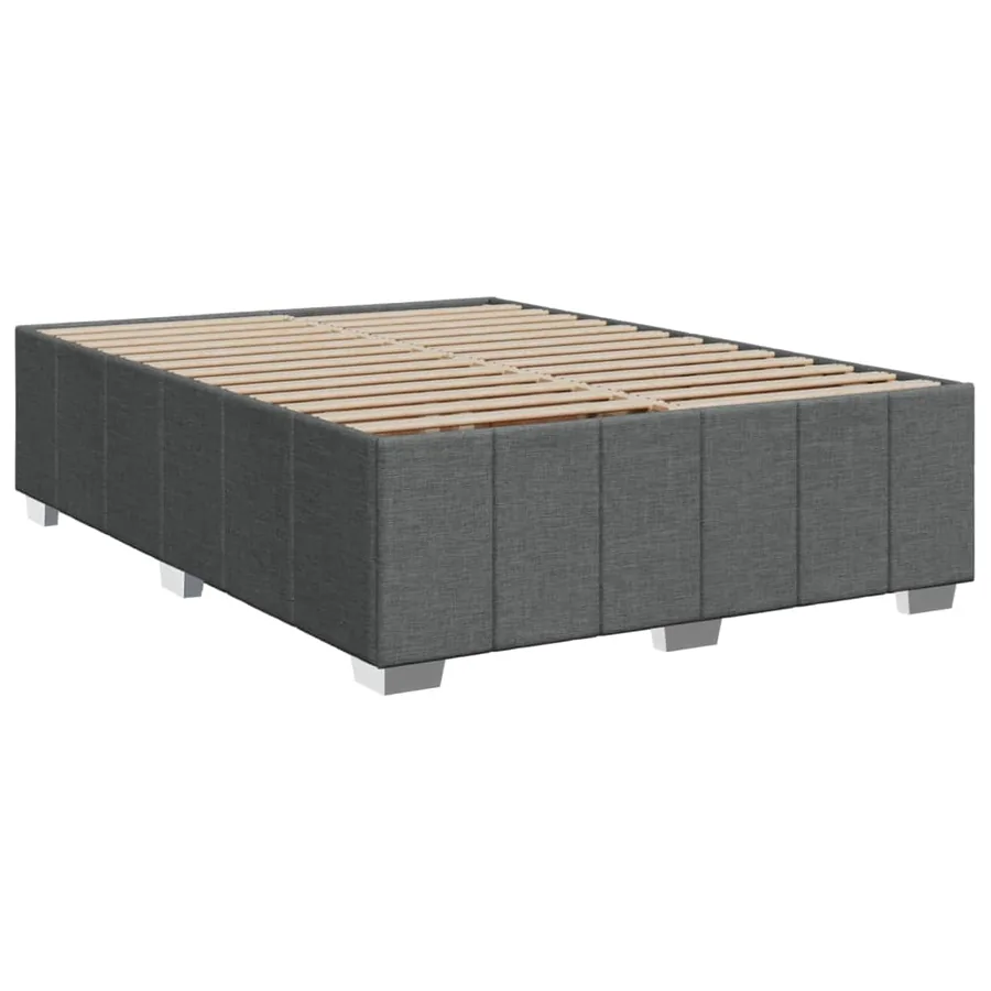 Sommier à lattes de lit avec matelas Gris foncé 140x190cm Tissu - 9