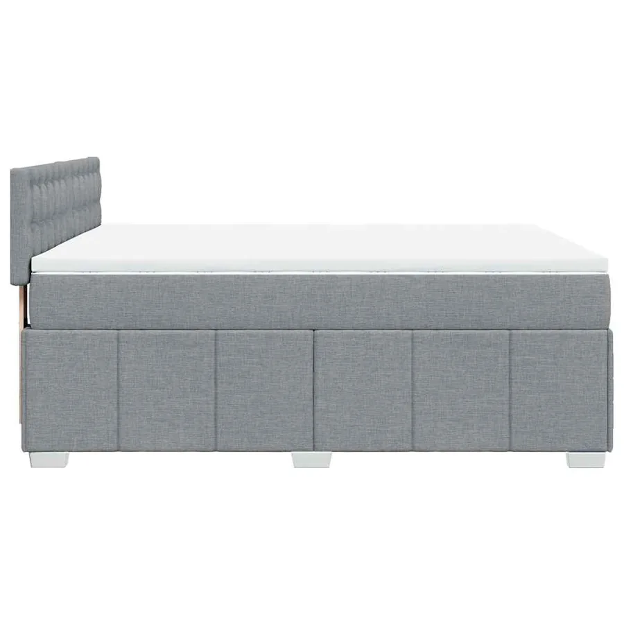 Sommier à lattes de lit avec matelas Gris clair 140x200cm Tissu - 5