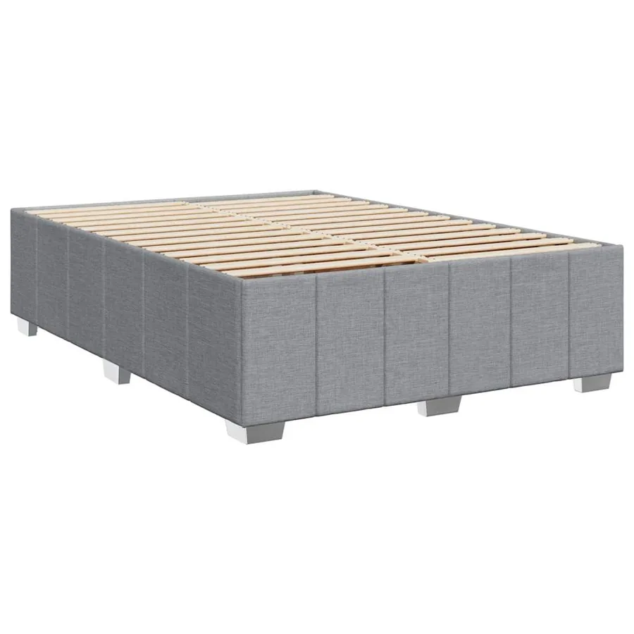 Sommier à lattes de lit avec matelas Gris clair 140x200cm Tissu - 8