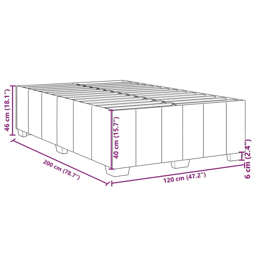 Cadre de lit sans matelas taupe 120x200 cm tissu - 9