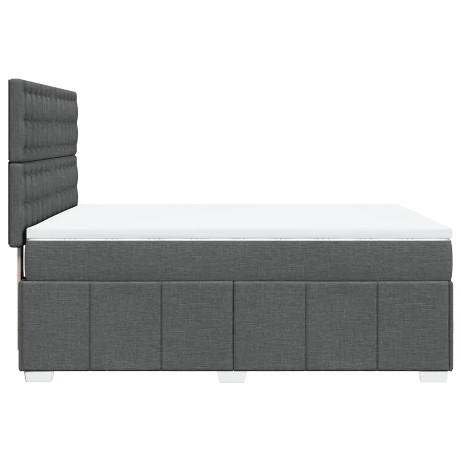 Sommier à lattes de lit avec matelas Gris foncé 140x200cm Tissu - 5