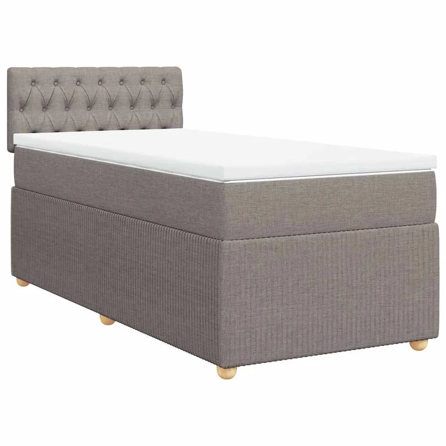 Sommier à lattes de lit avec matelas Taupe 80x200 cm Tissu - 3