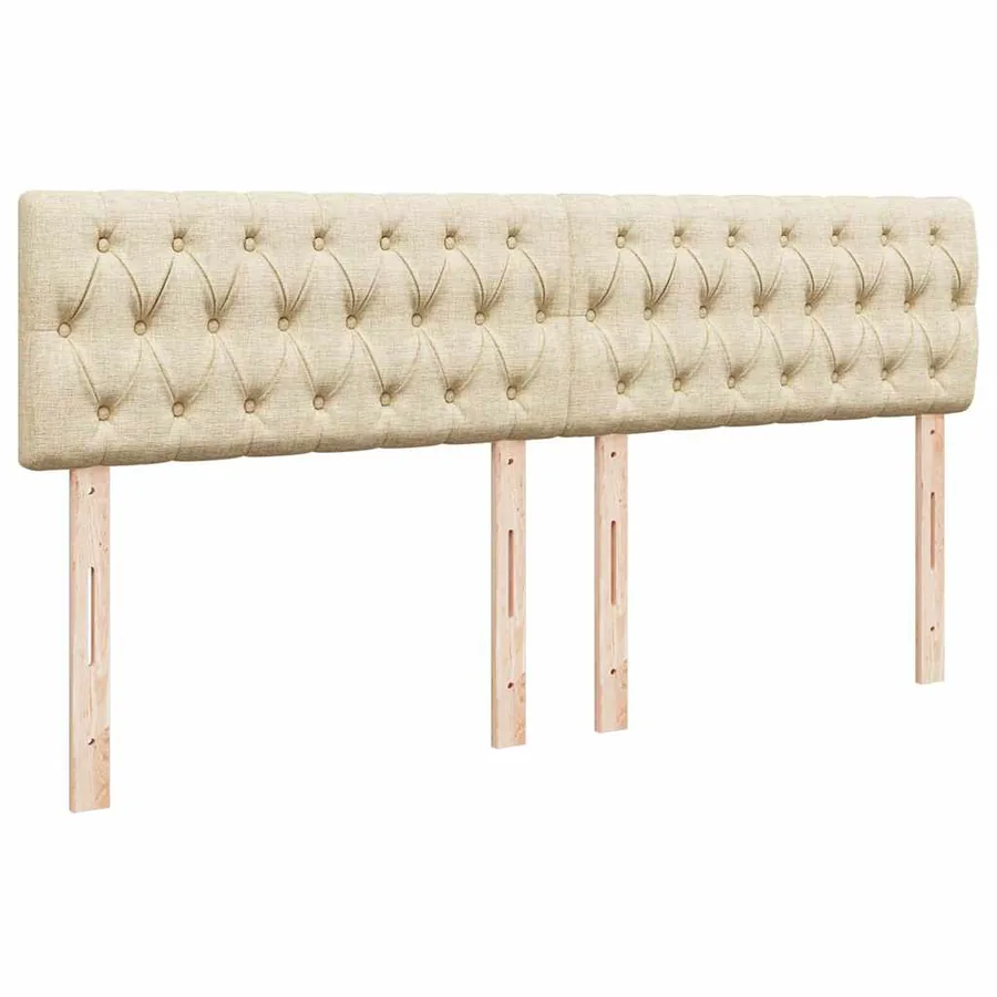 Sommier à lattes de lit avec matelas Crème 200x200 cm Tissu - 7