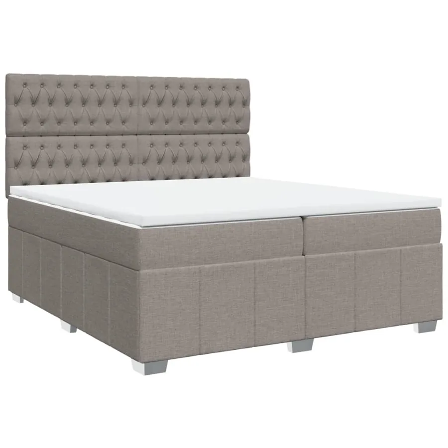 Sommier à lattes de lit avec matelas Taupe 200x200 cm Tissu - 2