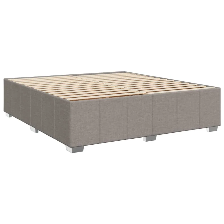 Sommier à lattes de lit avec matelas Taupe 200x200 cm Tissu - 8