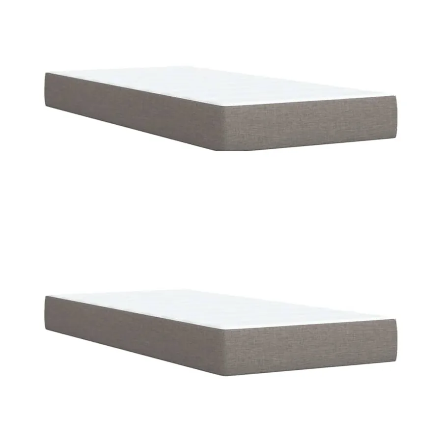 Sommier à lattes de lit avec matelas Taupe 200x200 cm Tissu - 6