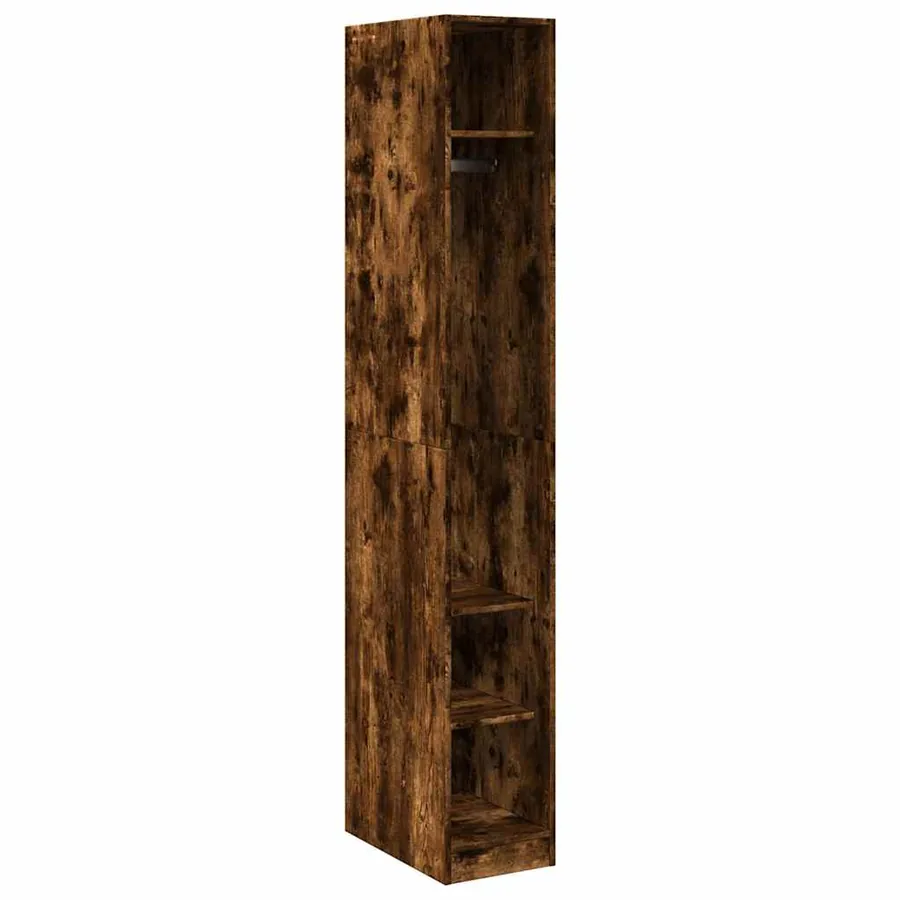 Garde-robe chêne fumé 30x50x200 cm bois d'ingénierie - 2