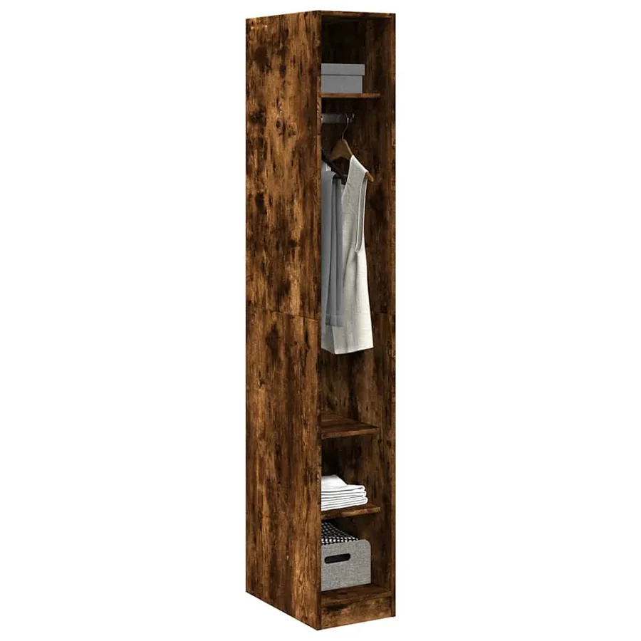 Garde-robe chêne fumé 30x50x200 cm bois d'ingénierie - 3