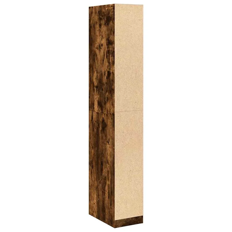 Garde-robe chêne fumé 30x50x200 cm bois d'ingénierie - 6