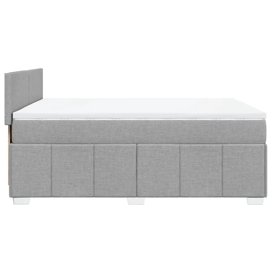 Sommier à lattes de lit avec matelas Gris clair 140x190cm Tissu - 5
