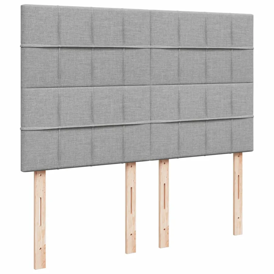 Sommier à lattes de lit avec matelas Gris clair 140x190cm Tissu - 9