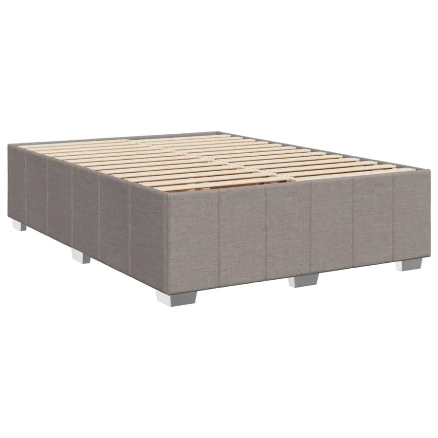 Cadre de lit sans matelas taupe 140x200 cm tissu - 3