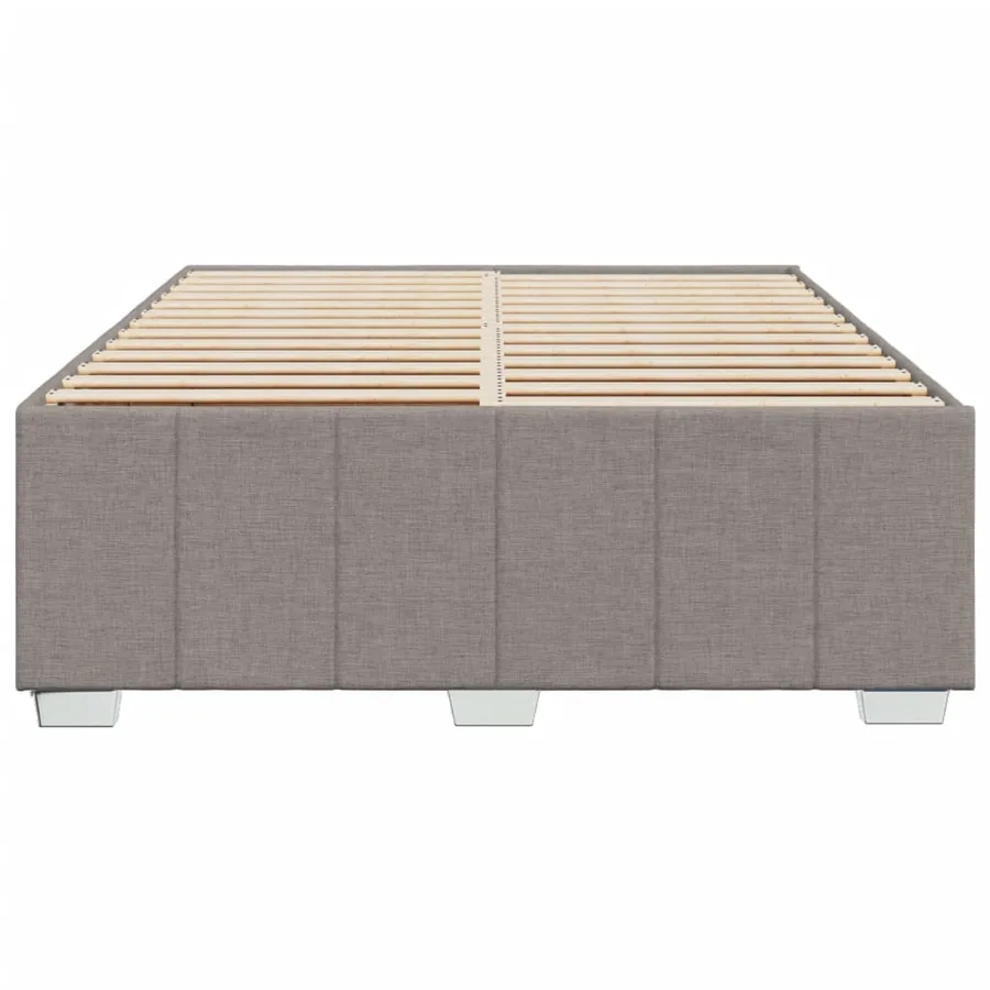 Cadre de lit sans matelas taupe 140x200 cm tissu - 4