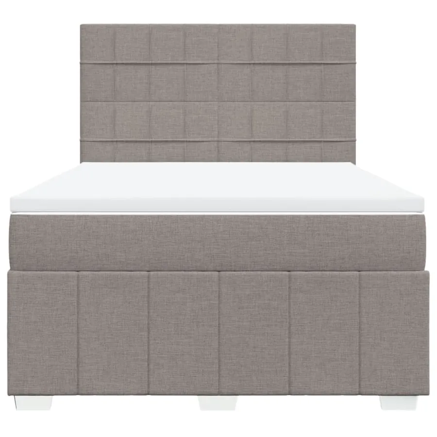 Sommier à lattes de lit avec matelas Taupe 140x200 cm Tissu - 4