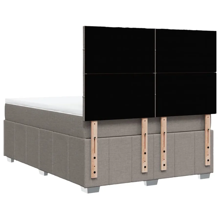 Sommier à lattes de lit avec matelas Taupe 140x200 cm Tissu - 6