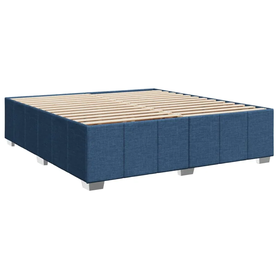 Sommier à lattes de lit avec matelas Bleu 200x200 cm Tissu - 10