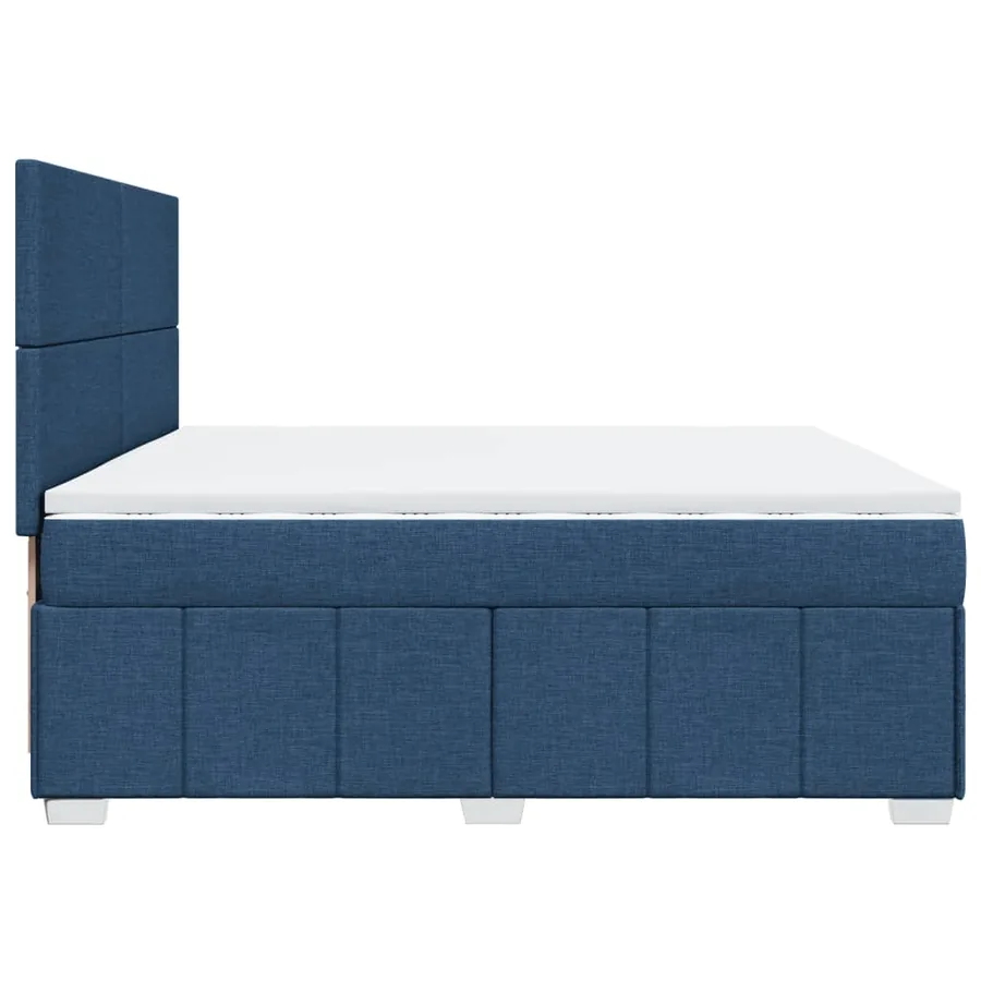 Sommier à lattes de lit avec matelas Bleu 200x200 cm Tissu - 7