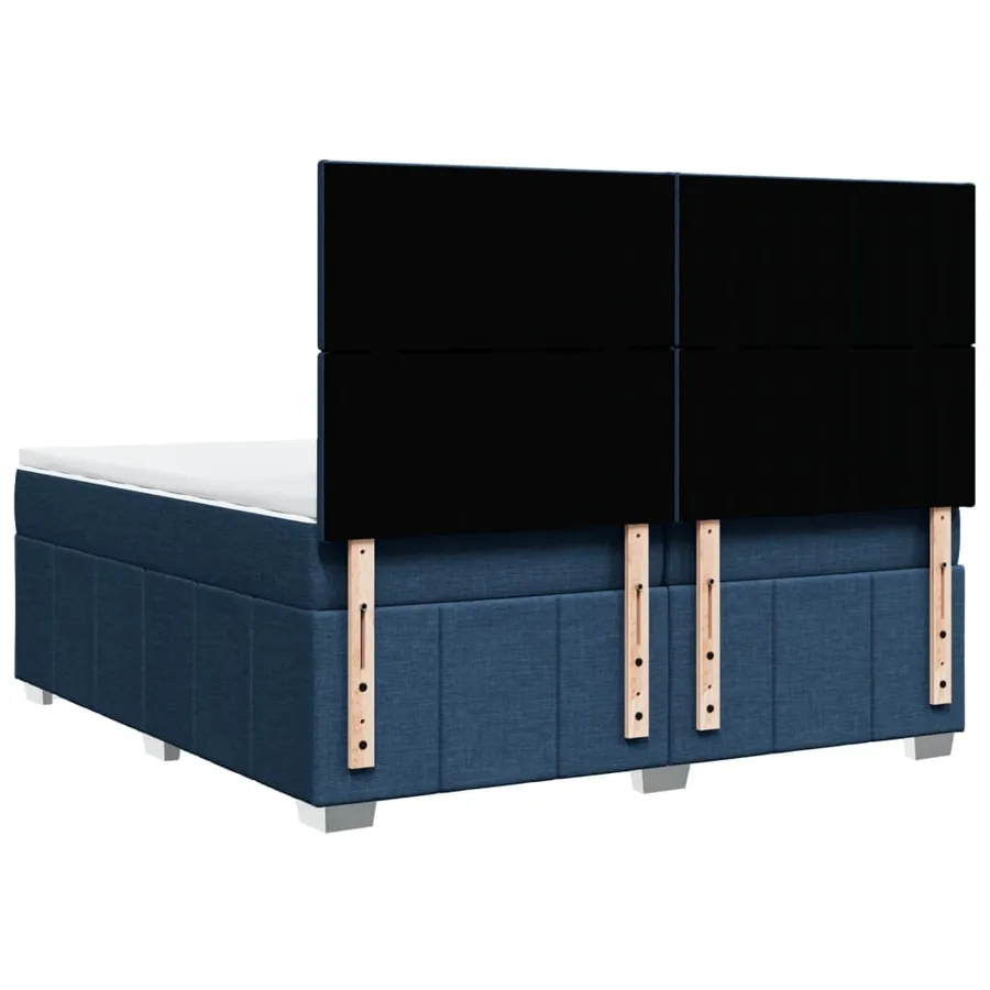 Sommier à lattes de lit avec matelas Bleu 200x200 cm Tissu - 8