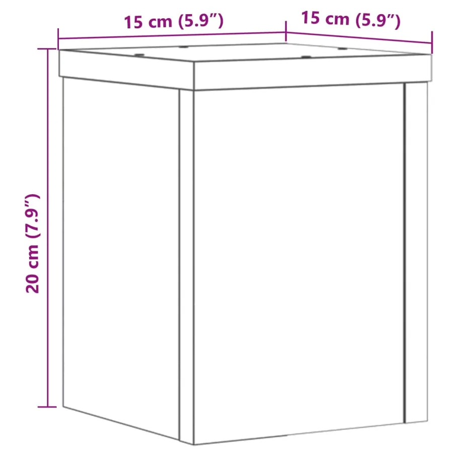 Supports pour plantes 2 pcs gris béton bois d'ingénierie - 10