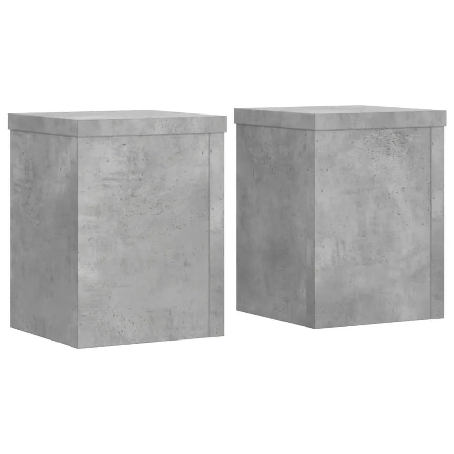 Supports pour plantes 2 pcs gris béton bois d'ingénierie - 2