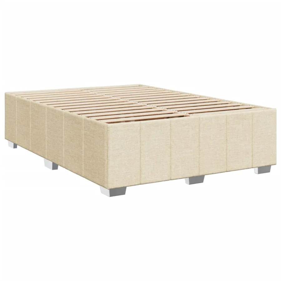 Sommier à lattes de lit avec matelas Crème 140x200 cm Tissu - 8