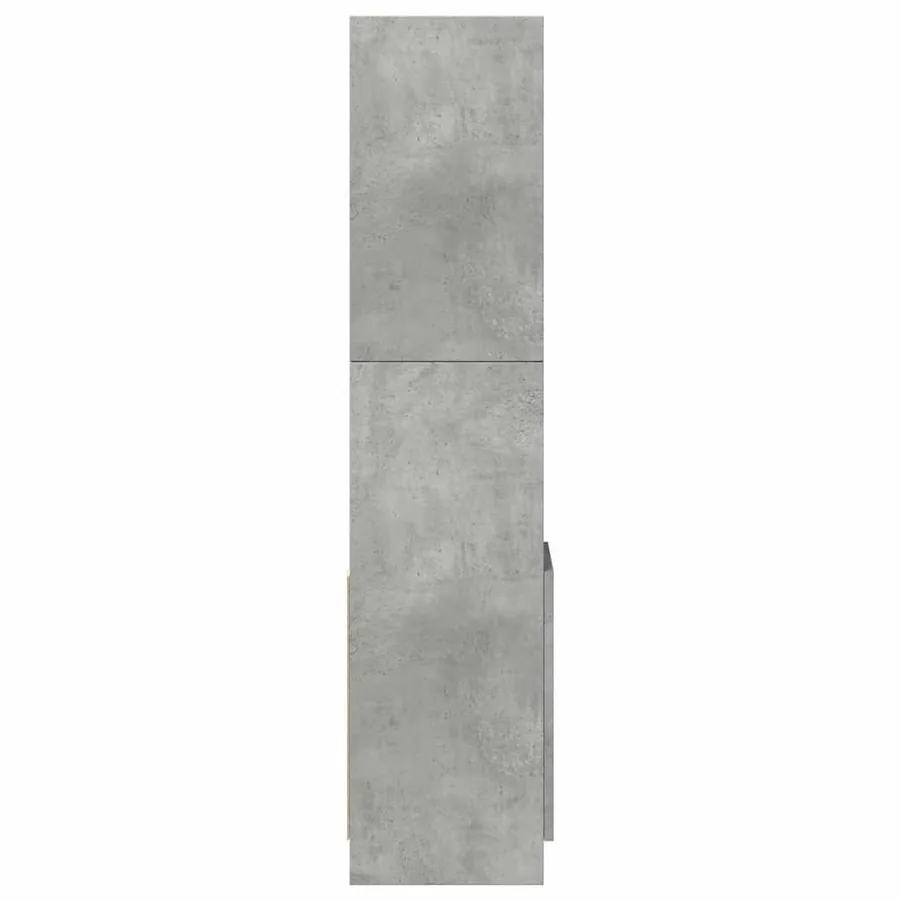 Buffet haut gris béton 92x33x140 cm bois d'ingénierie - 6