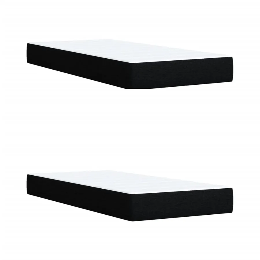 Sommier à lattes de lit avec matelas Noir 200x200 cm Tissu - 10