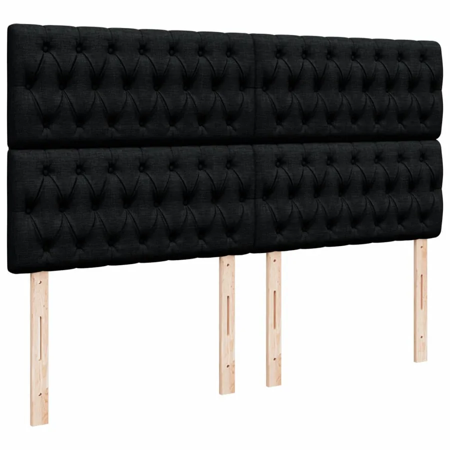 Sommier à lattes de lit avec matelas Noir 200x200 cm Tissu - 7