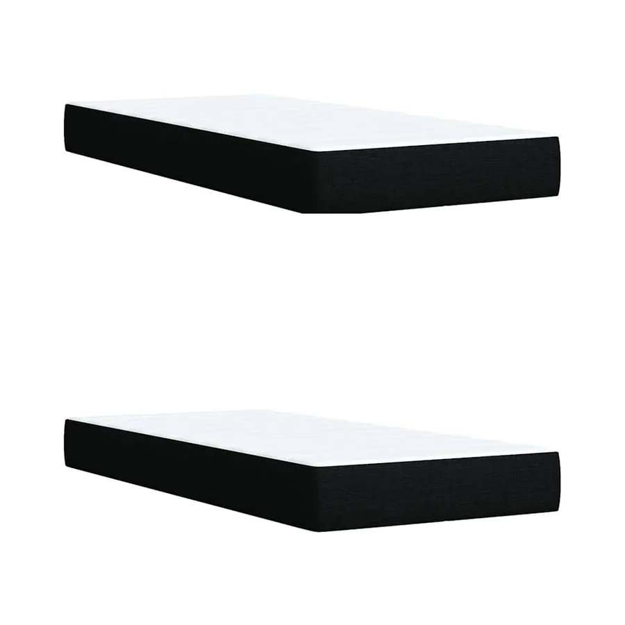 Sommier à lattes de lit avec matelas Noir 200x200 cm Tissu - 9
