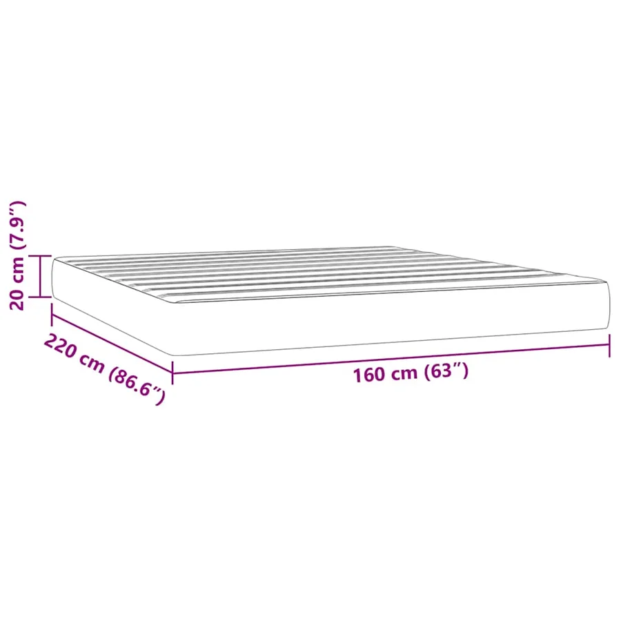 Matelas à ressorts ensachés 160 x 220 cm Gris clair - 7