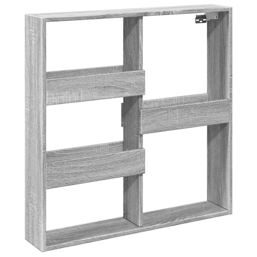 Armoire murale sonoma gris 80x15x80 cm bois d'ingénierie - 2