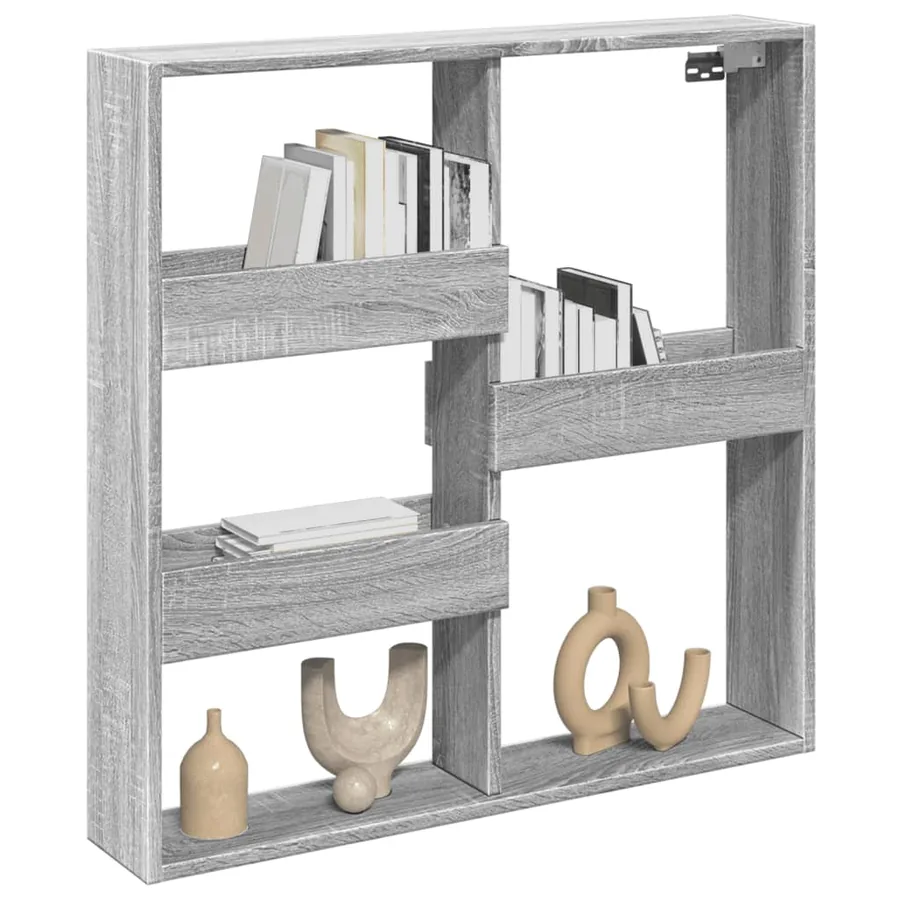 Armoire murale sonoma gris 80x15x80 cm bois d'ingénierie - 3