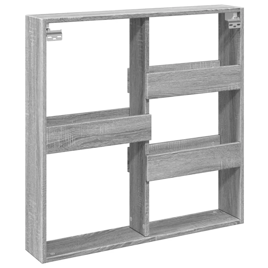 Armoire murale sonoma gris 80x15x80 cm bois d'ingénierie - 6