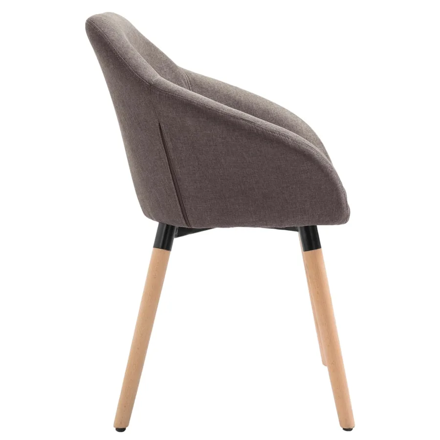Chaises à manger lot de 6 taupe tissu - 5