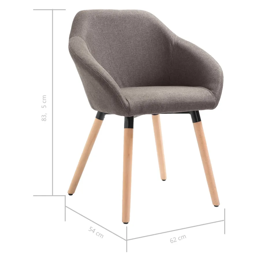 Chaises à manger lot de 6 taupe tissu - 8