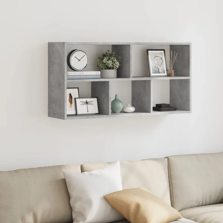 Étagère murale gris béton 100x25x50 cm bois d'ingénierie - 3