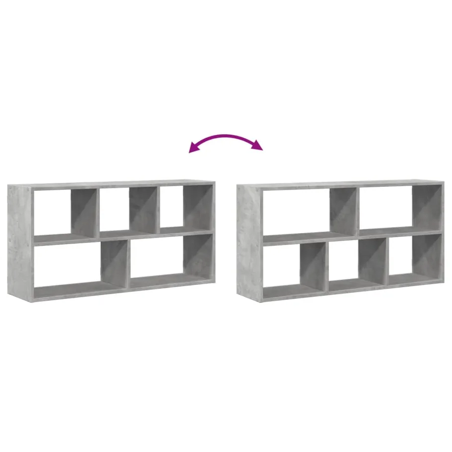 Étagère murale gris béton 100x25x50 cm bois d'ingénierie - 7