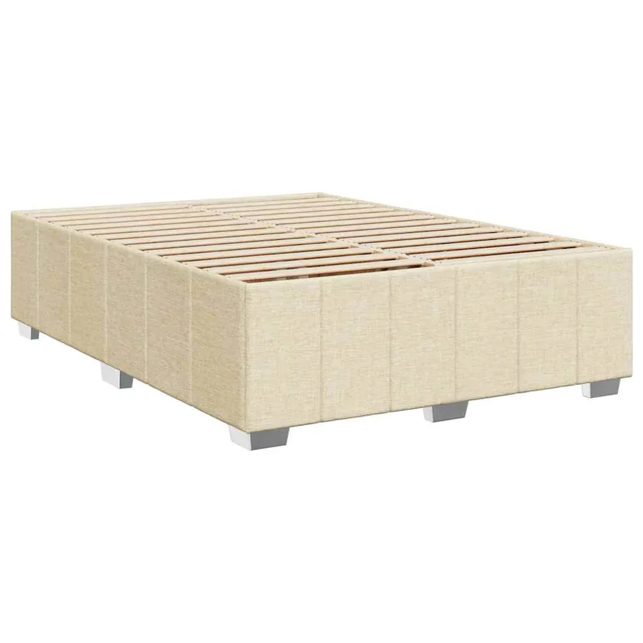 Sommier à lattes de lit avec matelas Crème 140x190 cm Tissu - 10
