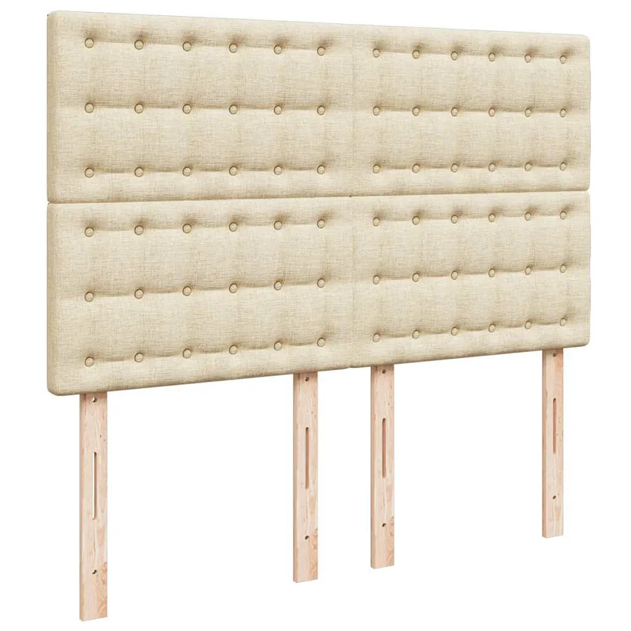 Sommier à lattes de lit avec matelas Crème 140x190 cm Tissu - 9