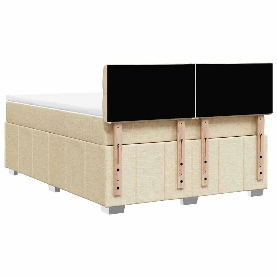 Sommier à lattes de lit avec matelas Crème 140x190 cm Tissu - 6
