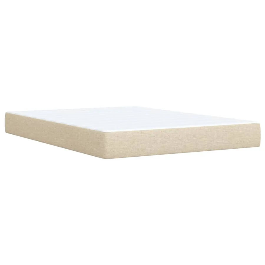 Sommier à lattes de lit avec matelas Crème 140x190 cm Tissu - 10