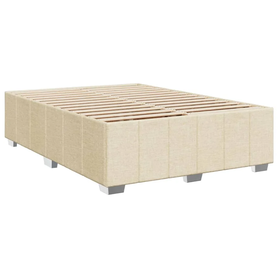 Sommier à lattes de lit avec matelas Crème 140x190 cm Tissu - 11