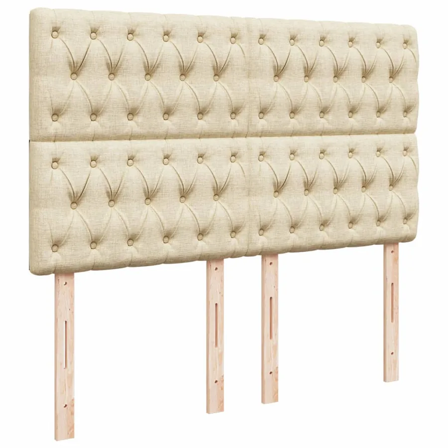 Sommier à lattes de lit avec matelas Crème 140x190 cm Tissu - 9