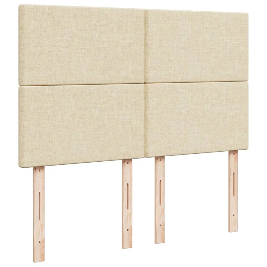 Sommier à lattes de lit avec matelas Crème 140x190 cm Tissu - 9